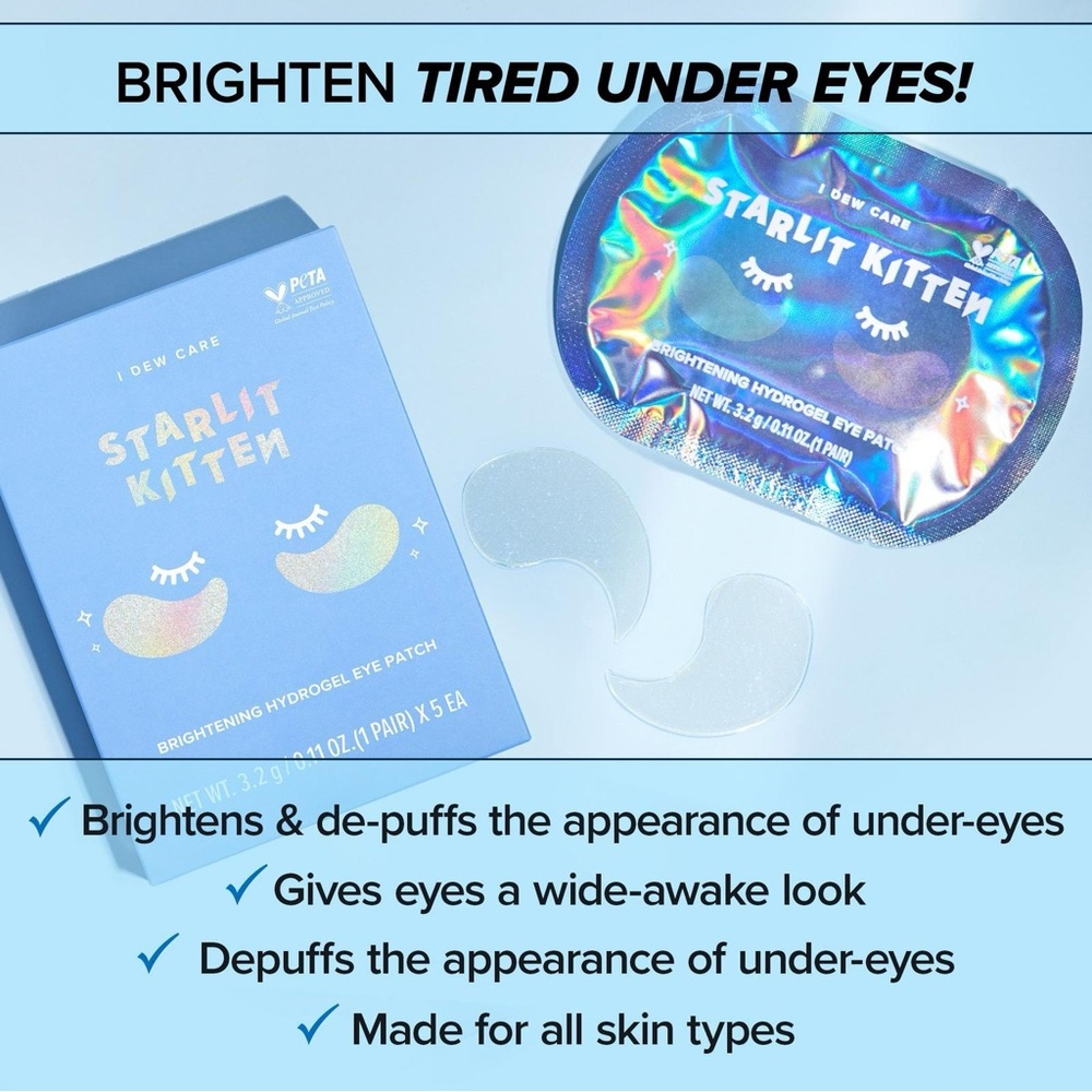 🌟HOST PICK 🌟I Dew Care Starlit Kitten Brightening Hydrogel Eye Patches, New - Picture 4 of 9
